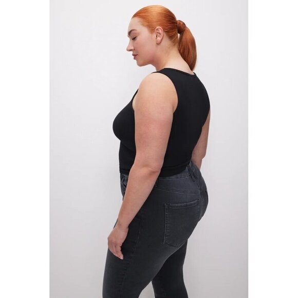 Good American Micro Rib Tank Top Black001 Womens Size 6 3XL - Picture 2 of 8